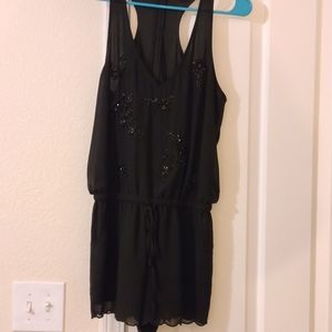 Black beaded romper